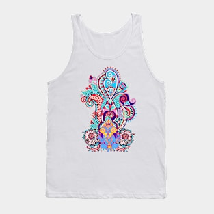 Ganesh Hindu Deity Colorful Paisley Ethnic India Motif Tank Top